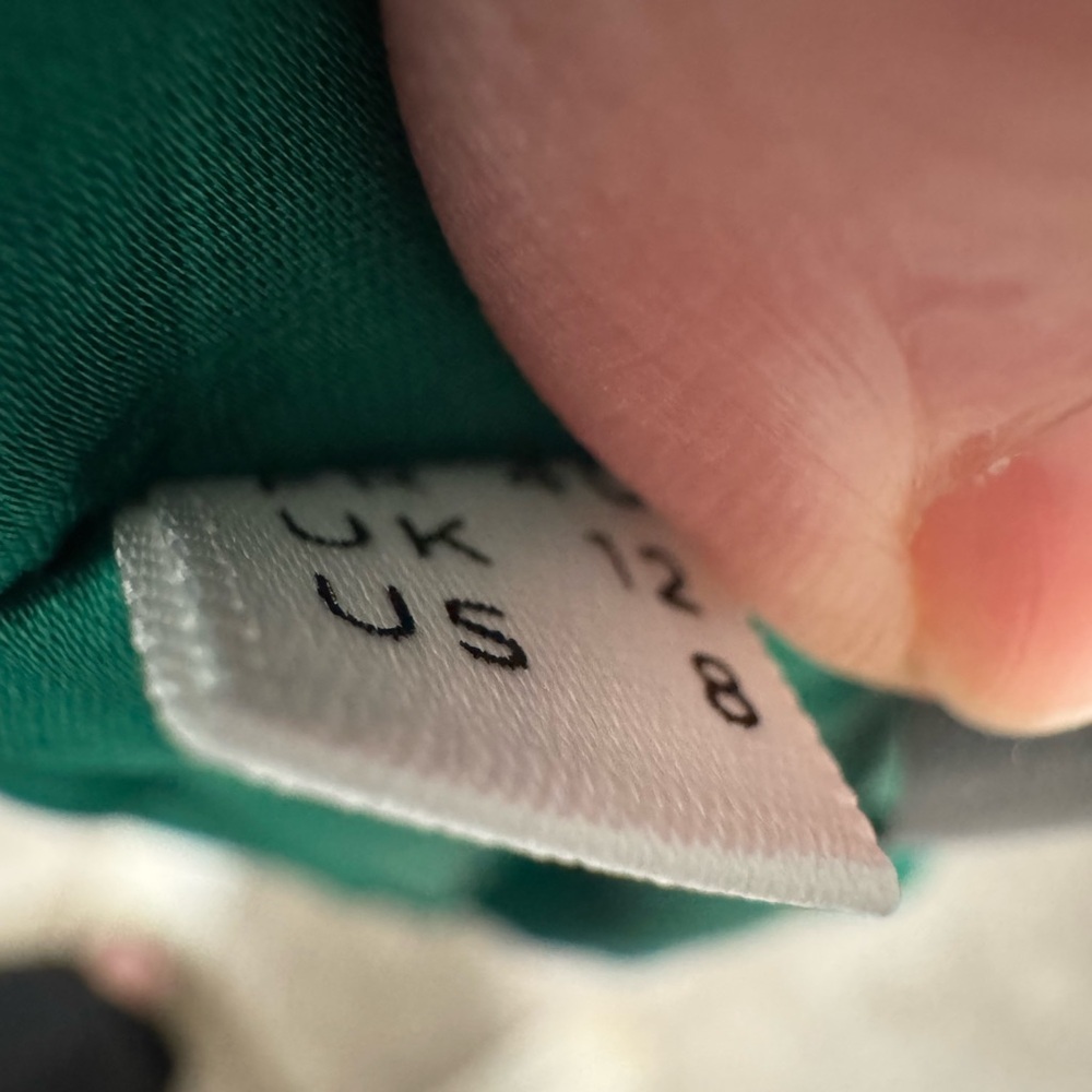 Worn 1x. Galvan evening dress. Forest green. US 8. Shows normal signs of wear. - Picture 9 of 10